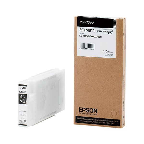 EPSON エプソン （EPSON） インクジェットカートリッジ SC1MB11 【インク色：マットブラック 110ml】 1個 PC プリンター インク インクカートリッジ トナー インク カートリッジ エプソン(EPSON)用