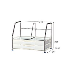 トヨダプロダクツ ブックスタンド レターケース付 W350mm ホワイト LCST-2BS 1台 インテリア 家具 オフィス家具 レターケース