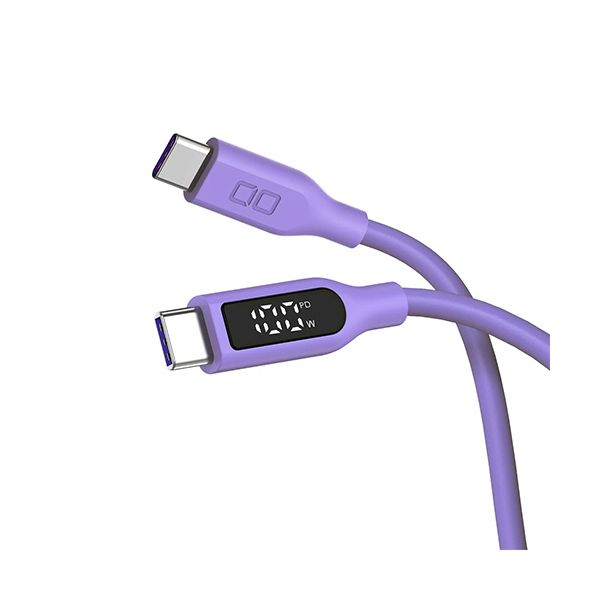 CIO CtoC液晶付きシリコンケーブル 2m パープル CIO-SL-SC-CC2-PP 1本 【×2セット】 【 セット販売 まとめ買い 割引 】 パソコン ケーブル ケーブルカバー
