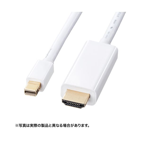 サンワサプライ ミニDisplayPort-HDMI変換ケーブル2m KC-MDPHDA20 パソコン ケーブル ケーブルカバー
