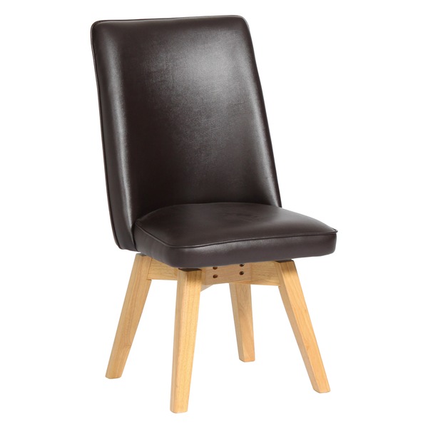 ダイニングチェア 幅44cm 360度回転 木製 PVC ナチュラル NA 組立品 インテリア 家具 椅子 ダイニングチェア