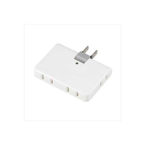 YAZAWA 強力雷ガード付4個口コーナータップ Y02HCK400WH【×5セット】 【 セット販売 まとめ買い 割引 】 パソコン 電源タップ タップ