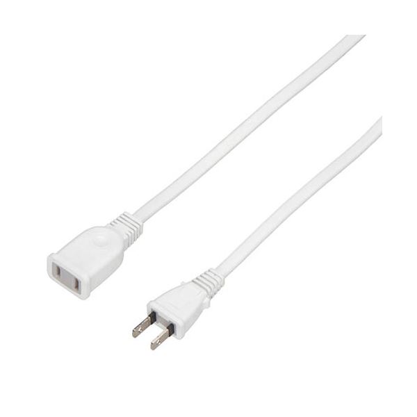YAZAWA 延長コード1個口2m ホワイト HSL102WH【×10セット】 【 セット販売 まとめ買い 割引 】 パソコン 電源タップ タップ