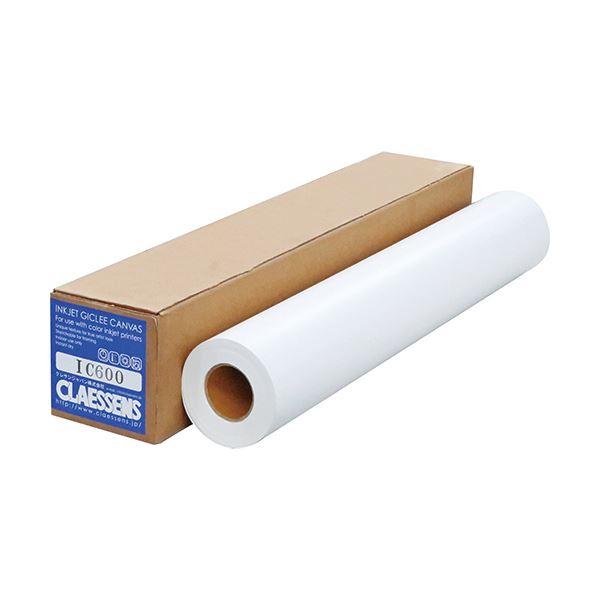 クレサンジャパンインクジェット用キャンバスグロス 24インチロール 610mm×12m 2インチコア IC600 1本プリンター OA プリンタ用紙