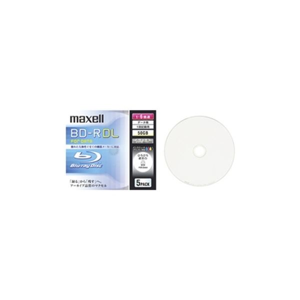 Maxell 6倍速対応データ用BD-R DL 50GB 5枚1枚ずつ5mmプラケースプリント対応ホワイト BR50PWPC.5SPC データ 記録用メディア