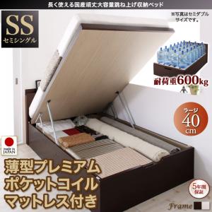 【日本製 跳ね上げ式ベッド チェストベッド 】 頑丈大容量 収納ベッド BERG ベルグ 薄型プレミアムポケットコイルマットレス付き ポケットコイル 【縦開き】 セミシングル 【深さ:ラージ】 セミシングルベッド セミシングル 小型 木製 木 72,049円