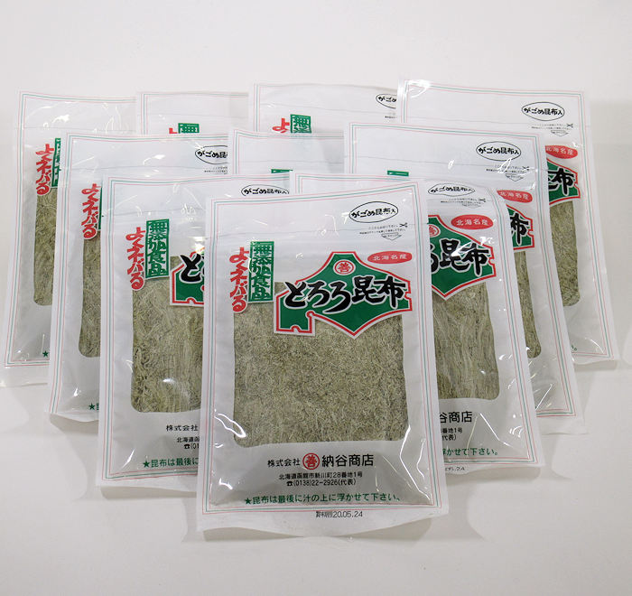 とろろ昆布（５５ｇ入×10袋）【送料無料】 がごめ昆布入り よくネバる 無添加食品　味噌汁　麺類　こんぶ　海藻