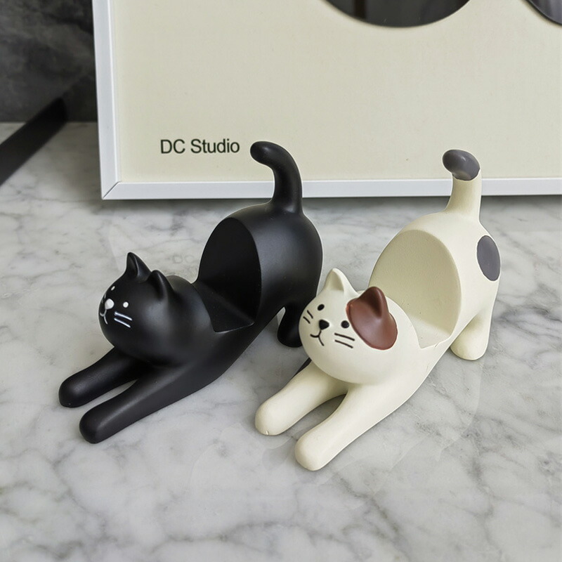 スマホスタンド ホルダー 猫 ネコ スマートフォン かわいい スマホ スタンド 卓上 動物 飾り おもしろ おしゃれ アニマル リアル アンティーク 雑貨 アンティーク風 ブラウン グレー ねこ キャット キャラクター 置き 人気の雑貨がズラリ