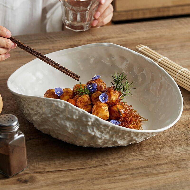 楽天市場】特大皿 楕円皿 白リムプラター37.5cm おしゃれ パーティー皿