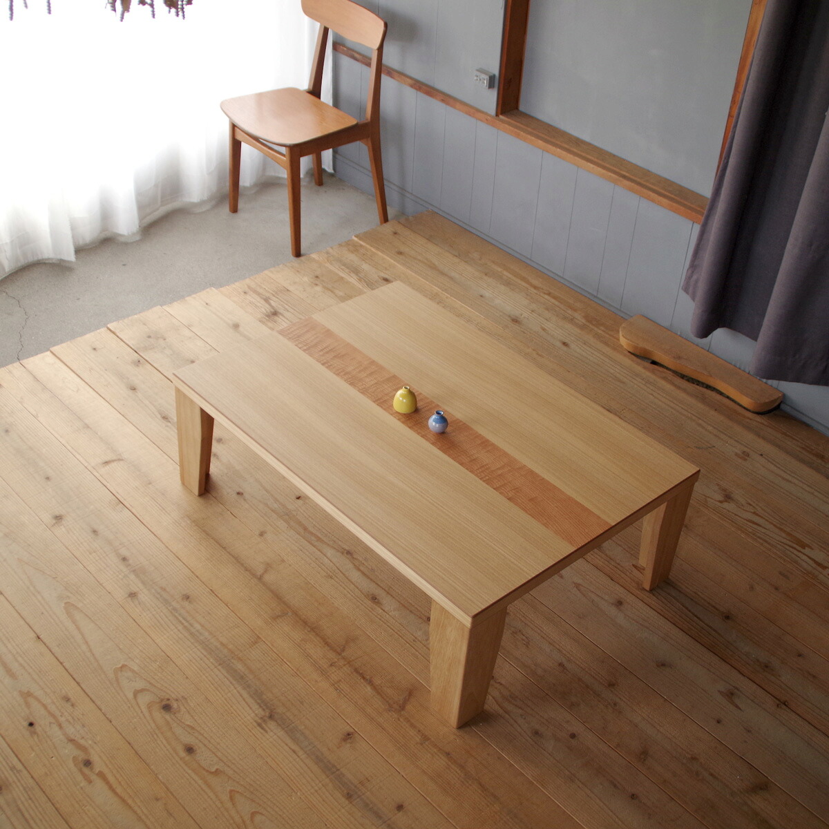ふわり座卓 105&times;75 長方形 タモ ナチュラル・ダークブラウン|北欧|和風|モダン|シンプル|デザイン||おしゃれ|かわいい||ローテーブル|座卓|折脚|折れ脚|軽量|収納||日本製|国産|｜setomarche