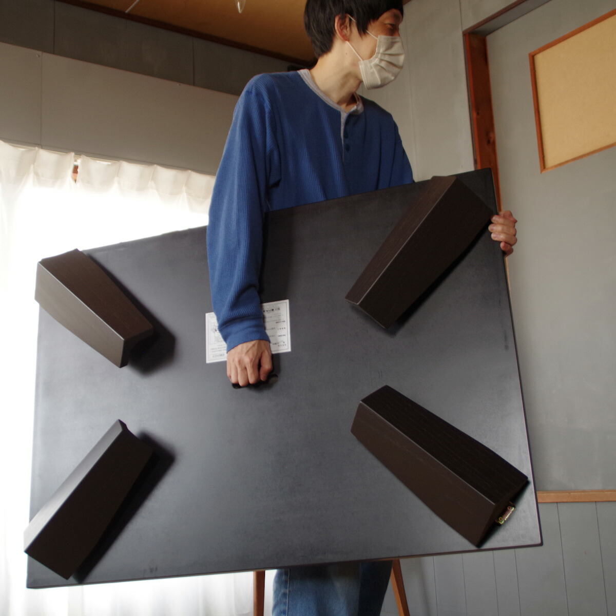 ふわり 座卓 90×60 長方形 タモ ナチュラル・ダークブラウン |北欧|和風|モダン|シンプル|デザイン| |おしゃれ|かわいい| |ローテーブル|座卓|折脚|折れ脚|軽量|収納| |日本製|国産|