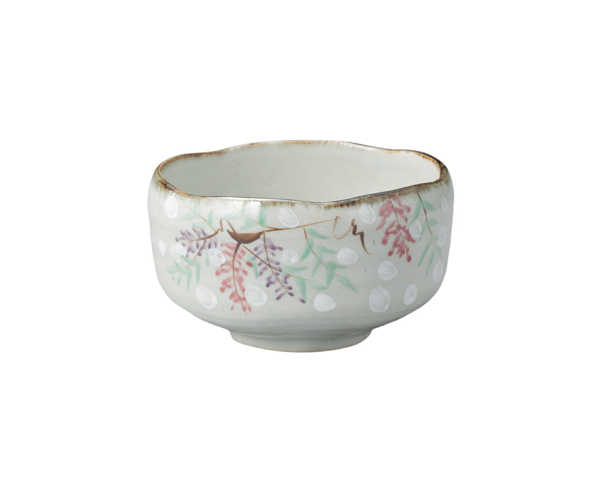楽天市場】3個セット 抹茶碗 花絵黒茶碗 [11.5 x 7.5cm] | 抹茶