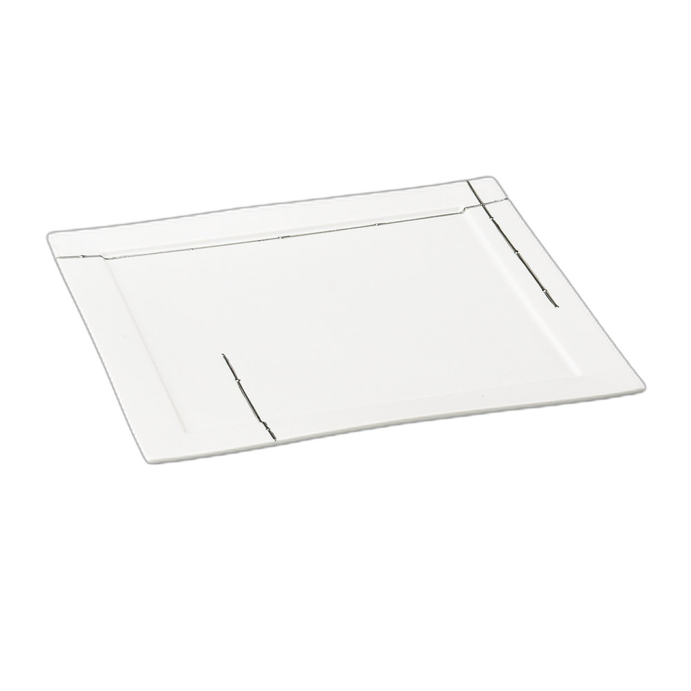 プラチナラインリム付正角27cm皿 [ 27×1.7cm ] | 角皿 | おすすめ 人気 食器 業務用 飲食店 カフェ うつわ 器 おしゃれ かわいい お洒落 可愛い ギフト プレゼント 引き出物 内祝い 結婚祝い 誕生日 贈り物 自宅 イベント