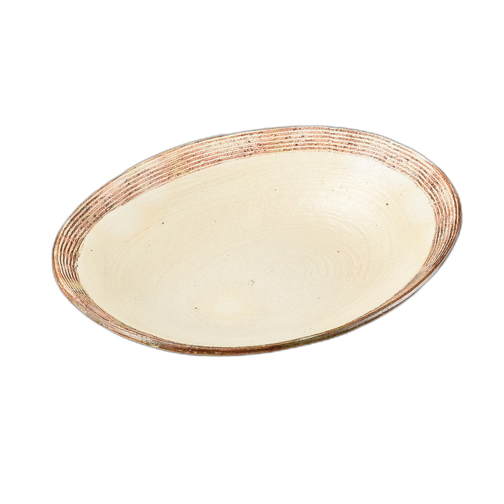 渕荒横彫楕円皿（中） [ 25.6×17×4.5cm ] | 楕円皿 | おすすめ 人気 食器 業務用 飲食店 カフェ うつわ 器 おしゃれ かわいい お洒落 可愛い ギフト プレゼント 引き出物 内祝い 結婚祝い 誕生日 贈り物 自宅 イベント