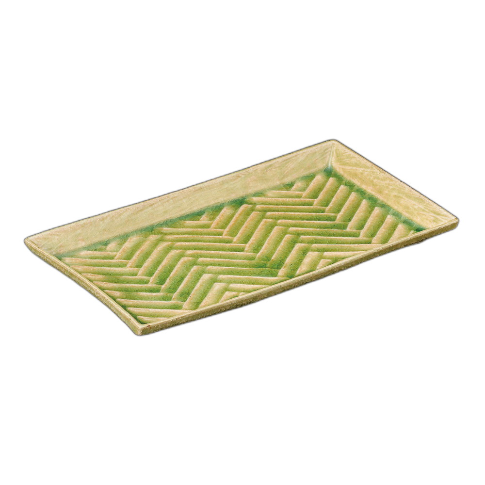 綾杉彫長角皿 ビードロ [ 23×13×2cm ] | 長皿 | おすすめ 人気 食器 業務用 飲食店 カフェ うつわ 器 おしゃれ かわいい お洒落 可愛い ギフト プレゼント 引き出物 内祝い 結婚祝い 誕生日 贈り物 自宅 イベント