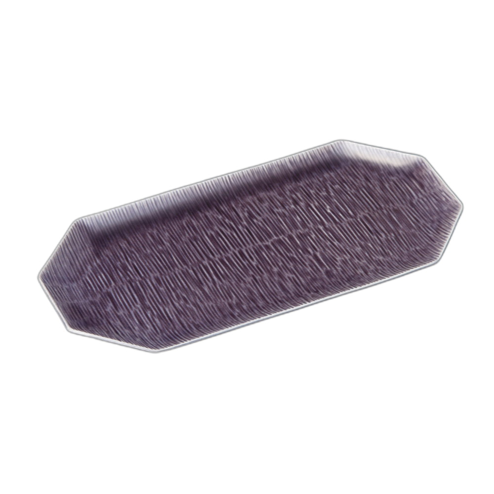 紫釉流水八角長皿 [ 31×15.5×1.5cm ] | 変形皿 | おすすめ 人気 食器 業務用 飲食店 カフェ うつわ 器 おしゃれ かわいい お洒落 可愛い ギフト プレゼント 引き出物 内祝い 結婚祝い 誕生日 贈り物 自宅 イベント