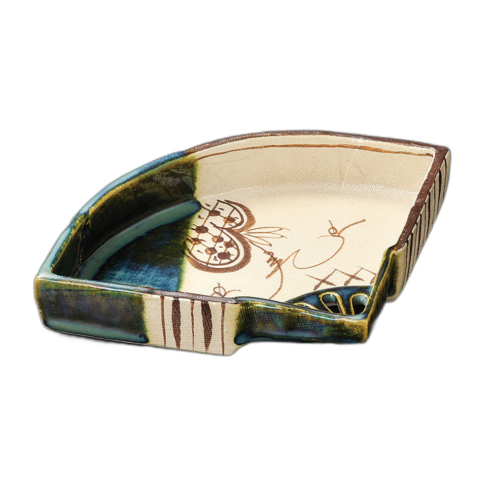 織部唐草扇面鉢5.0 [ 16.5×15.7×3.5cm ] | 盛鉢 | おすすめ 人気 食器 業務用 飲食店 カフェ うつわ 器 おしゃれ かわいい お洒落 可愛い ギフト プレゼント 引き出物 内祝い 結婚祝い 誕生日 贈り物 自宅 イベント