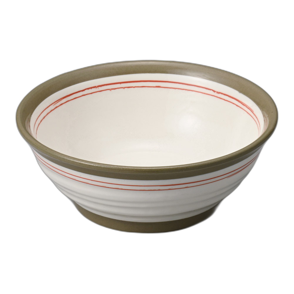 粉引赤ライン大鉢 [ 25.2×9cm ] | 大鉢 | おすすめ 人気 食器 業務用 飲食店 カフェ うつわ 器 おしゃれ かわいい お洒落 可愛い ギフト プレゼント 引き出物 内祝い 結婚祝い 誕生日 贈り物 自宅 イベント