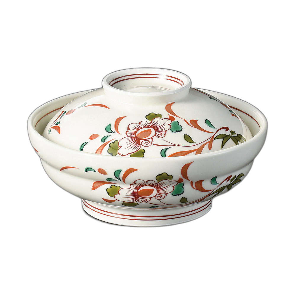 赤絵草花平蓋向 [ 15.3×8.5cm ] 強化 | 蓋向 | おすすめ 人気 食器 業務用 飲食店 カフェ うつわ 器 おしゃれ かわいい お洒落 可愛い ギフト プレゼント 引き出物 内祝い 結婚祝い 誕生日 贈り物 自宅 イベント