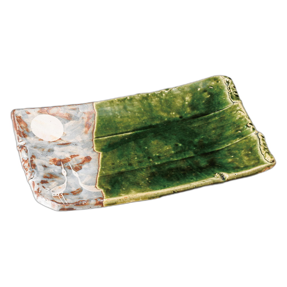 織部月鶴まな板皿（小） [ 29×21×2.4cm ] | 盛皿 | おすすめ 人気 食器 業務用 飲食店 カフェ うつわ 器 おしゃれ かわいい お洒落 可愛い ギフト プレゼント 引き出物 内祝い 結婚祝い 誕生日 贈り物 自宅 イベント