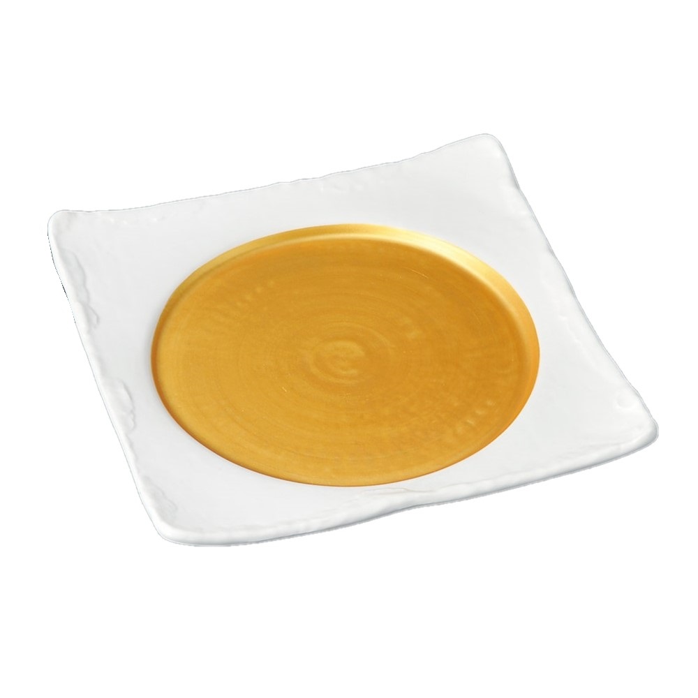 金彩丸四角大皿 [ 24.2×24×3.3cm ] | 角皿 | おすすめ 人気 食器 業務用 飲食店 カフェ うつわ 器 おしゃれ かわいい お洒落 可愛い ギフト プレゼント 引き出物 内祝い 結婚祝い 誕生日 贈り物 自宅 イベント