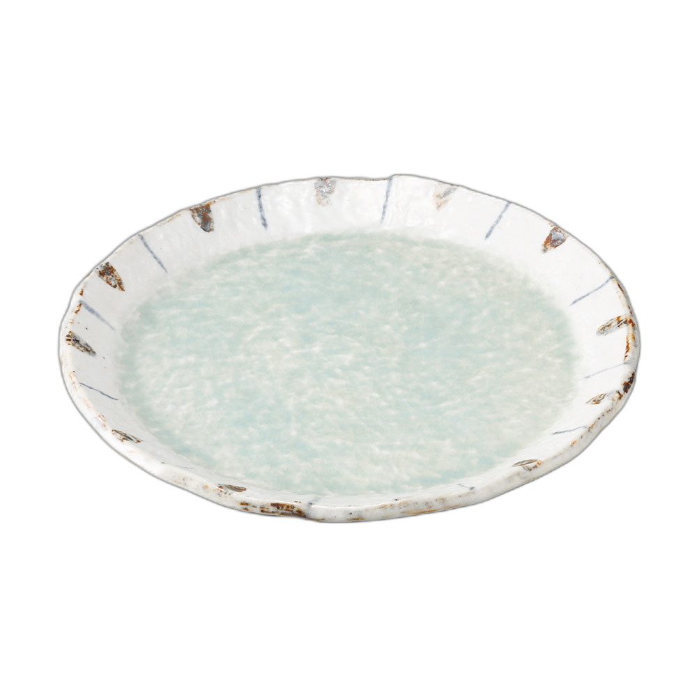 ヒワ釉渕十草9.0丸皿 [ 28.7×2.8cm ] | 盛皿 | おすすめ 人気 食器 業務用 飲食店 カフェ うつわ 器 おしゃれ かわいい お洒落 可愛い ギフト プレゼント 引き出物 内祝い 結婚祝い 誕生日 贈り物 自宅 イベント