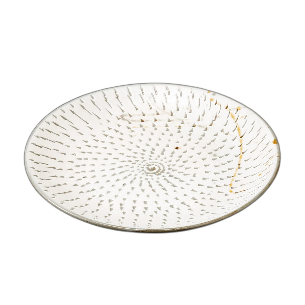 手彫り（飛びカンナ）8.0丸皿 [ 25.5×2.5cm ] | 盛皿 | おすすめ 人気 食器 業務用 飲食店 カフェ うつわ 器 おしゃれ かわいい お洒落 可愛い ギフト プレゼント 引き出物 内祝い 結婚祝い 誕生日 贈り物 自宅 イベント 4,938円