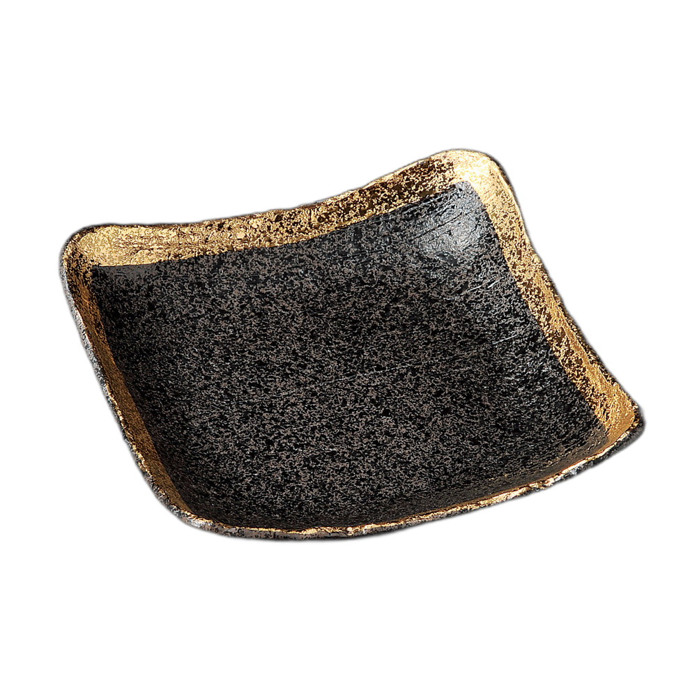 黒ちらし渕金巻10.0正角皿 [ 22.5&times;22.5&times;4.5cm ] 強化 | 角皿 | おすすめ 人気 食器 業務用 飲食店 カフェ うつわ 器 おしゃれ かわいい お洒落 可愛い ギフト プレゼント 引き出物 内祝い 結婚祝い 誕生日 贈り物 自宅 イベント｜せともの本舗