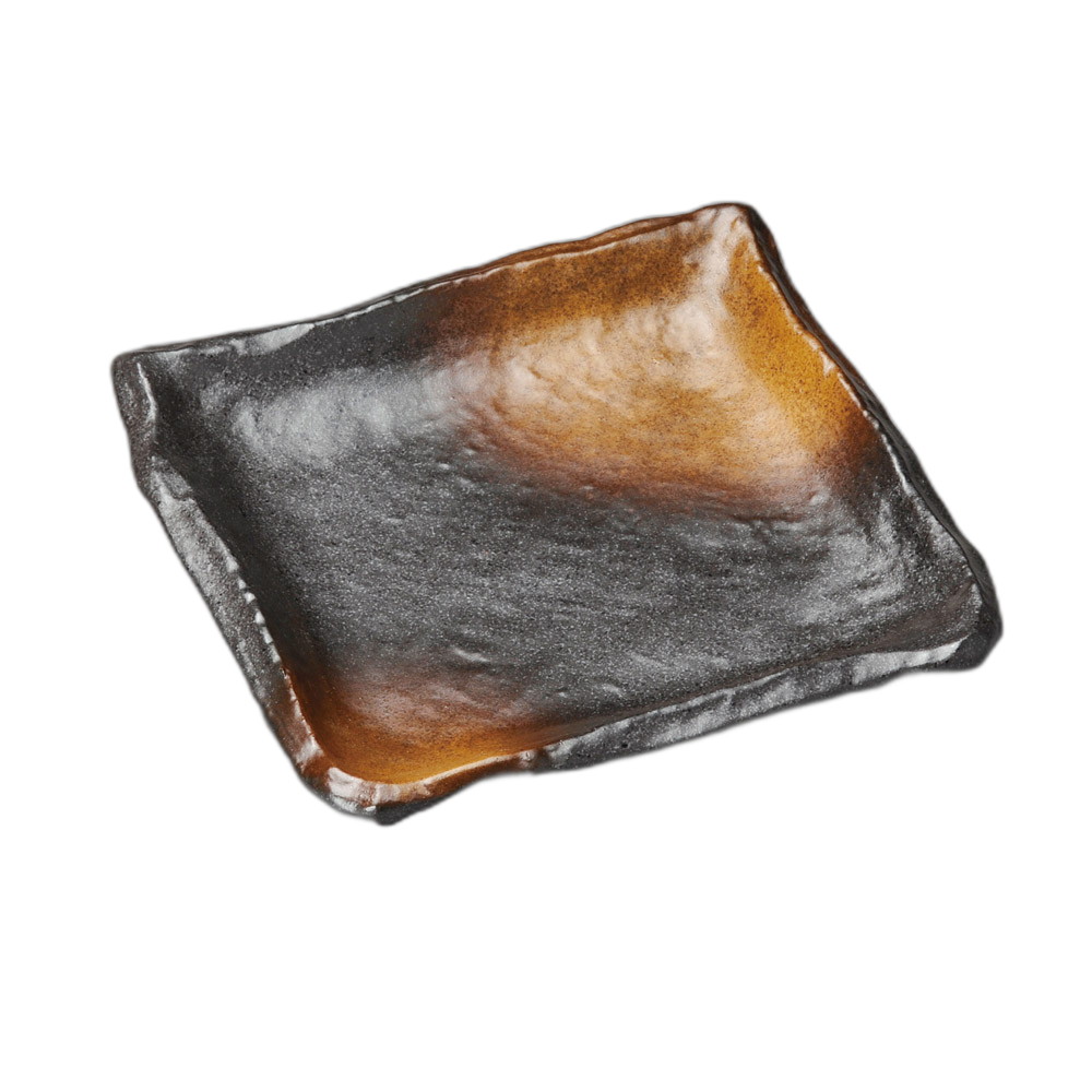 黒備前金茶吹 匠23cm正角皿 [ 23×23×4.5cm ] | 角皿 | おすすめ 人気 食器 業務用 飲食店 カフェ うつわ 器 おしゃれ かわいい お洒落 可愛い ギフト プレゼント 引き出物 内祝い 結婚祝い 誕生日 贈り物 自宅 イベント