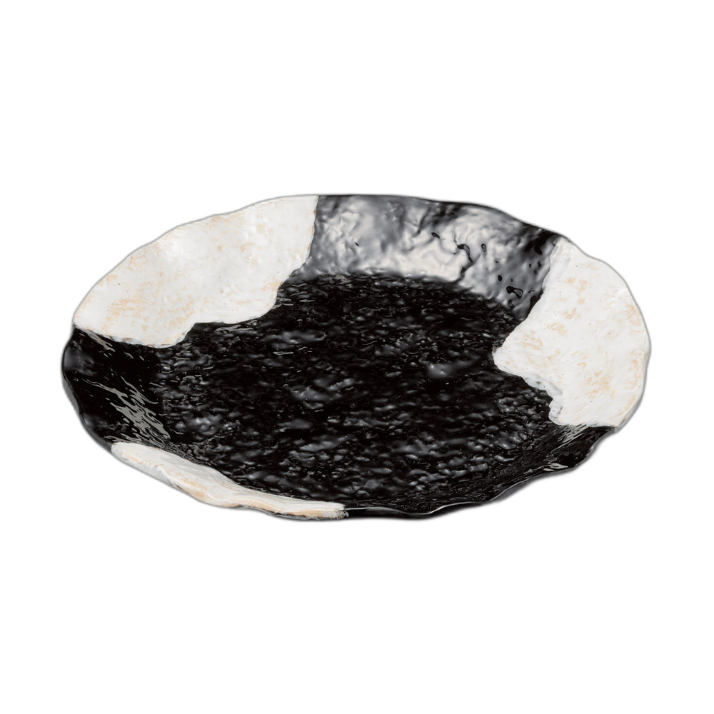 黒織部波渕大皿 [ 29.8×3.3cm ] | 盛皿 | おすすめ 人気 食器 業務用 飲食店 カフェ うつわ 器 おしゃれ かわいい お洒落 可愛い ギフト プレゼント 引き出物 内祝い 結婚祝い 誕生日 贈り物 自宅 イベント