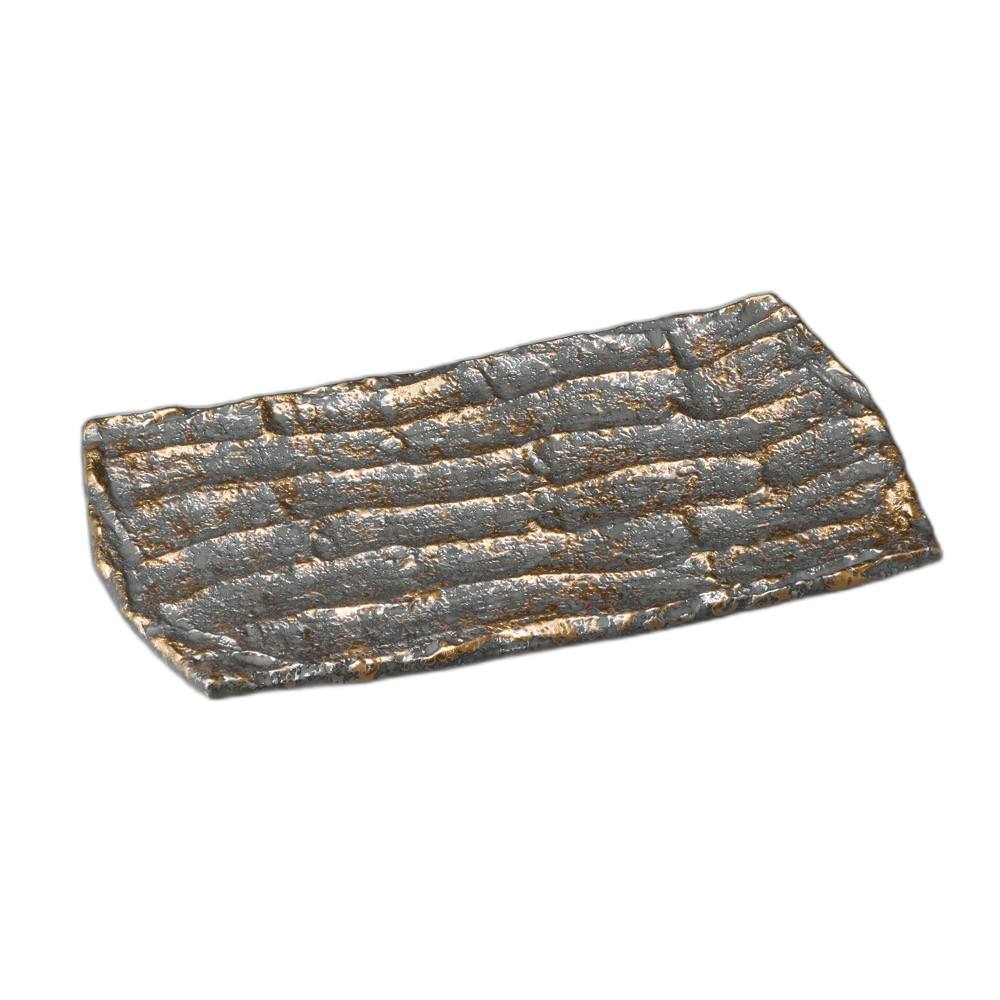 金タタキ削ぎ彫り四つ足長角皿-大 [ 37.5&times;20&times;3cm ] | 盛皿 | おすすめ 人気 食器 業務用 飲食店 カフェ うつわ 器 おしゃれ かわいい お洒落 可愛い ギフト プレゼント 引き出物 内祝い 結婚祝い 誕生日 贈り物 自宅 イベント｜せともの本舗