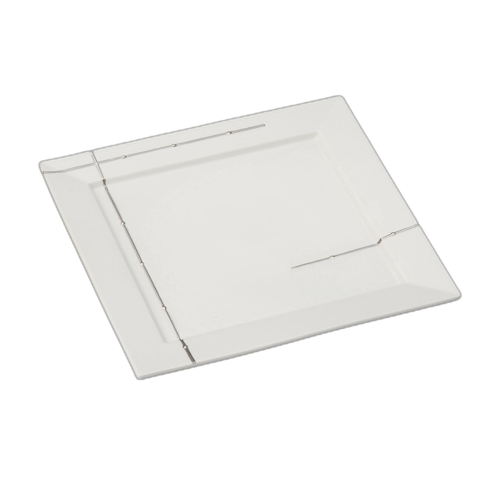 白釉正角プラチナ8.0皿 [ 23.5×23.5×2cm ] | 角皿 | おすすめ 人気 食器 業務用 飲食店 カフェ うつわ 器 おしゃれ かわいい お洒落 可愛い ギフト プレゼント 引き出物 内祝い 結婚祝い 誕生日 贈り物 自宅 イベント