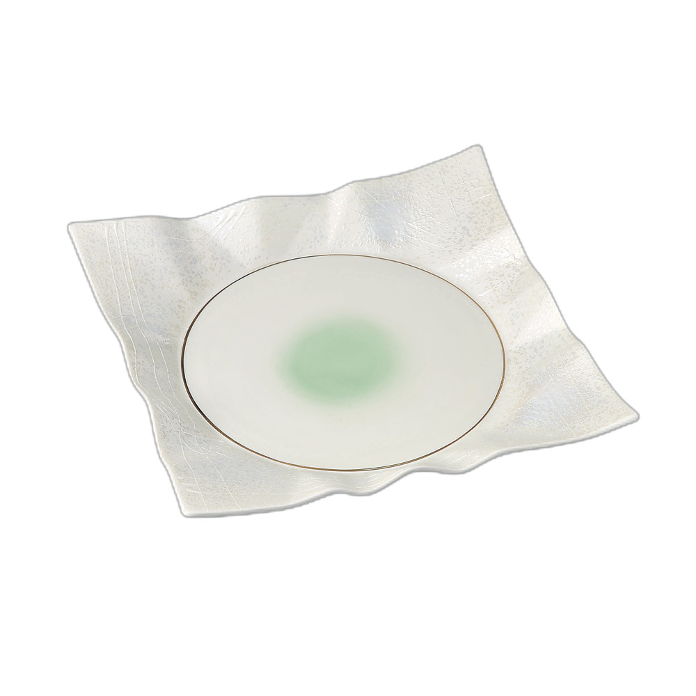 一珍ラスターヒワ吹9.0折紙皿 [ 27×27×4.2cm ] | 角皿 | おすすめ 人気 食器 業務用 飲食店 カフェ うつわ 器 おしゃれ かわいい お洒落 可愛い ギフト プレゼント 引き出物 内祝い 結婚祝い 誕生日 贈り物 自宅 イベント