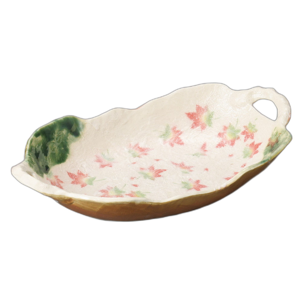 織部春秋両手付盛鉢 [ 34.5×19.5×6.5cm ] | 盛鉢 | おすすめ 人気 食器 業務用 飲食店 カフェ うつわ 器 おしゃれ かわいい お洒落 可愛い ギフト プレゼント 引き出物 内祝い 結婚祝い 誕生日 贈り物 自宅 イベント