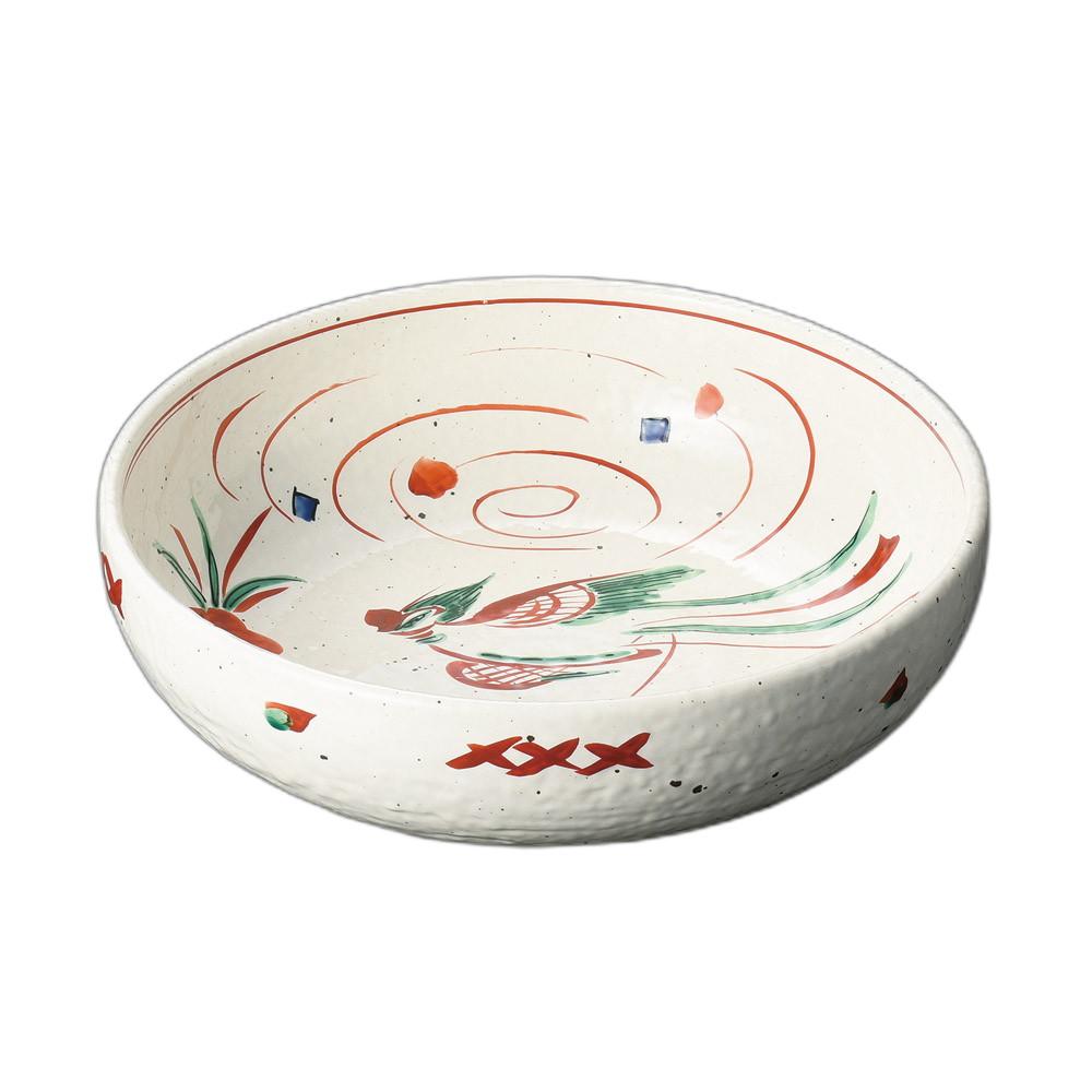 花鳥粉引8.0盛鉢 [ 25×7.3cm ] | 盛鉢 | おすすめ 人気 食器 業務用 飲食店 カフェ うつわ 器 おしゃれ かわいい お洒落 可愛い ギフト プレゼント 引き出物 内祝い 結婚祝い 誕生日 贈り物 自宅 イベント