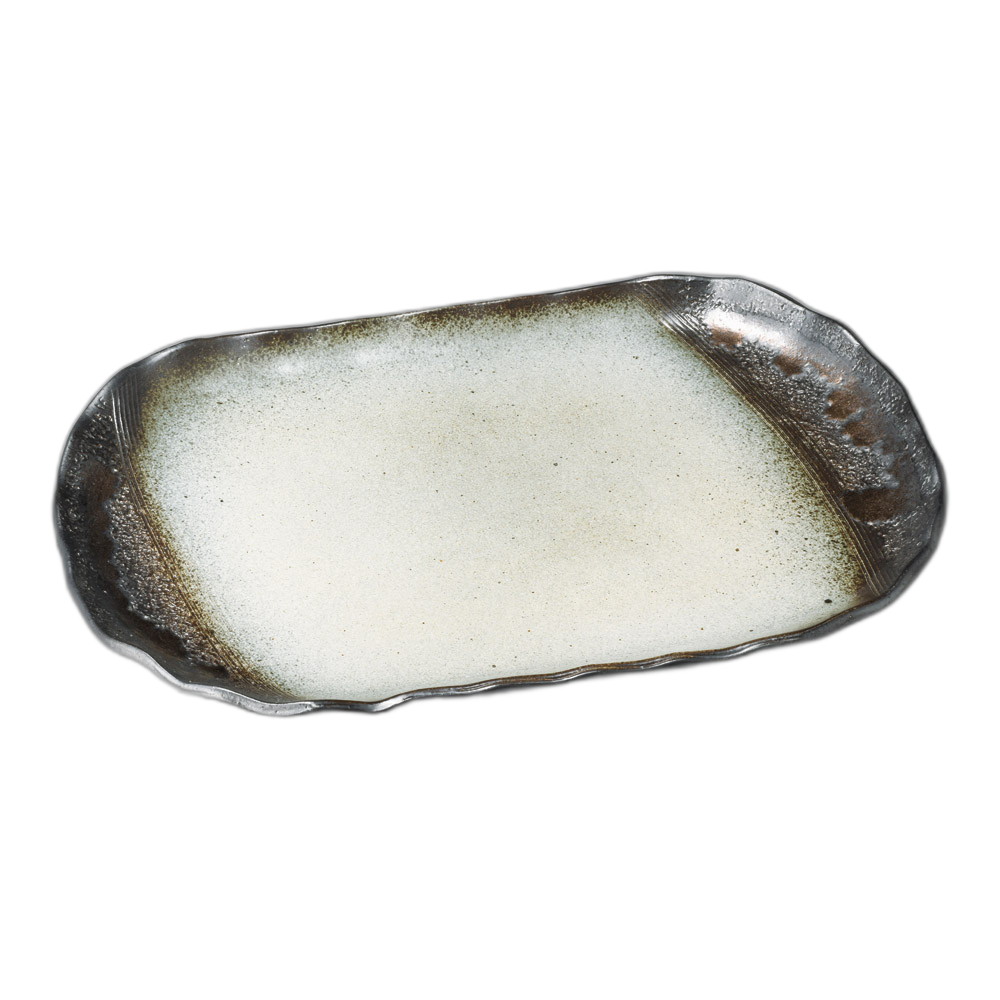 風雅13号小判皿（手造り） [ 42×27.5×3.5cm ] | 盛皿 | おすすめ 人気 食器 業務用 飲食店 カフェ うつわ 器 おしゃれ かわいい お洒落 可愛い ギフト プレゼント 引き出物 内祝い 結婚祝い 誕生日 贈り物 自宅 イベント