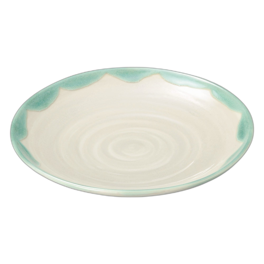緑水 丸9.0皿 [28×3.8cm] | 食器 和食器 和皿 カフェ 料亭 業務用 贈答 プレゼント ギフト おしゃれ かわいい お祝い 開店 定食 セット
