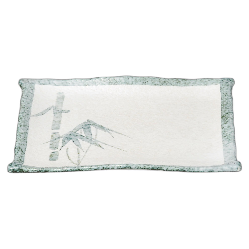 ｸﾞﾘｰﾝ淡雪笹 10.0盛皿 [27.5×21×3cm] | 食器 和食器 和皿 カフェ 料亭 業務用 贈答 プレゼント ギフト おしゃれ かわいい お祝い 開店 定食 セット