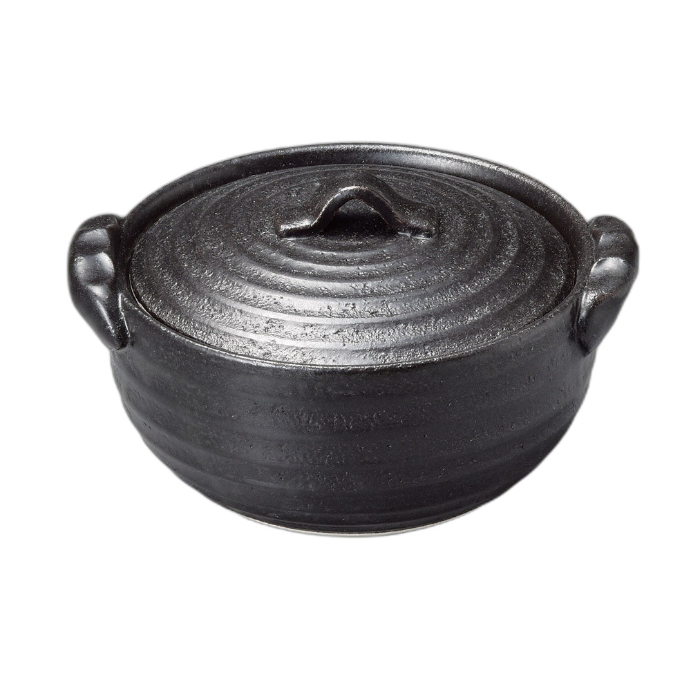 黒釉4.0土鍋(深) [13×15×9cm･身15×13×7cm] | 業務用 贈答 プレゼント ギフト モダン おしゃれ かわいい セット ごはん ご飯 鍋 おでん 懐石料理 一人鍋