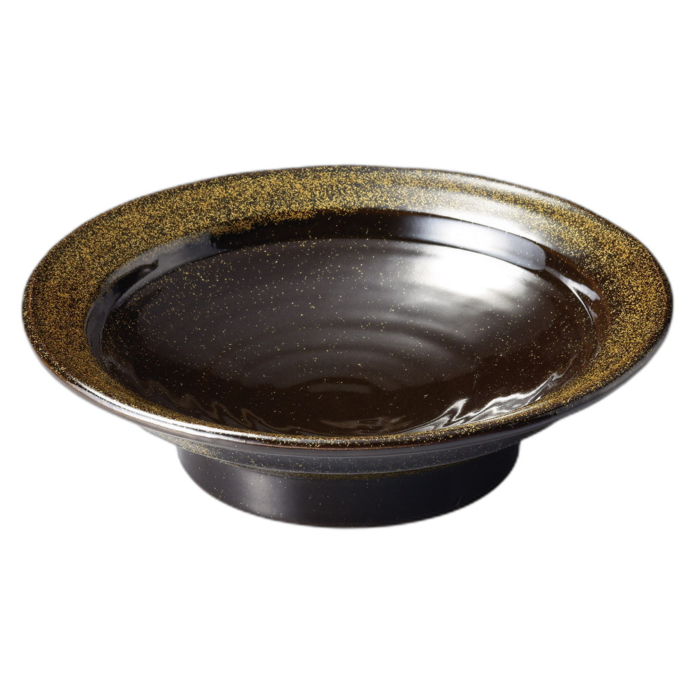 金彩天目 (ﾘﾑ付)7.5高台丸皿 [22.5×6cm] | 食器 和食器 和皿 カフェ 料亭 業務用 贈答 プレゼント ギフト おしゃれ かわいい お祝い 開店 定食 セット