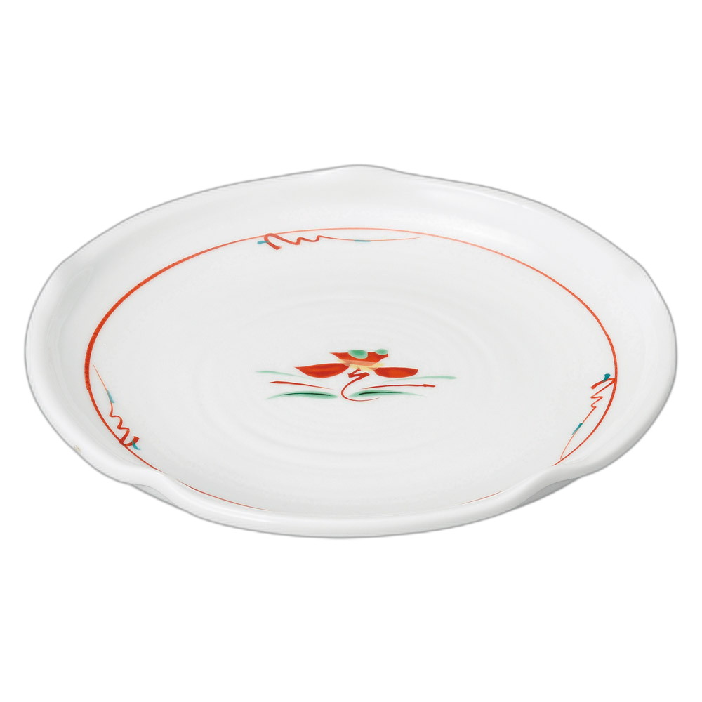 赤絵花紋 梅型天皿 [20.5cm] | 食器 和食器 和皿 カフェ 料亭 業務用 贈答 プレゼント ギフト おしゃれ かわいい お祝い 開店 定食 セット