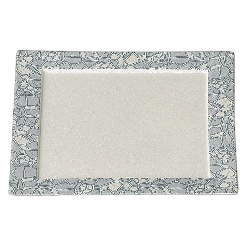 銀彩ﾓｻﾞｲｸ ﾘﾑ付18cm角皿 [17.5×17.5×1.5cm] | 食器 和食器 和皿 カフェ 料亭 業務用 贈答 プレゼント ギフト おしゃれ かわいい お祝い 開店 定食 セット