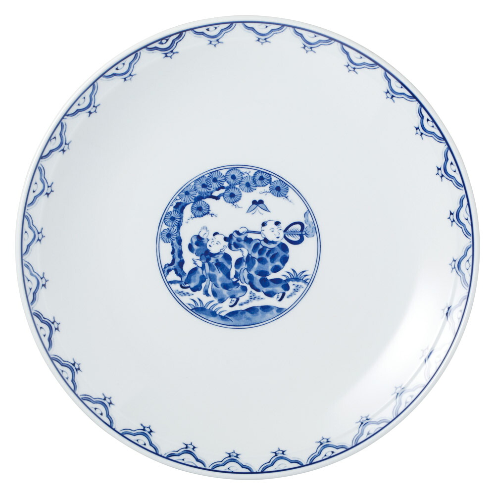 青地唐子 10.0皿 [30.9×4.3糎] | 食器 和食器 和皿 喫茶店 食べ物屋 御勤め用 差し上げる 差し上げ物 差し上げ物 格好のいい 可愛らしい 御祝い 開店 定食 仕かける