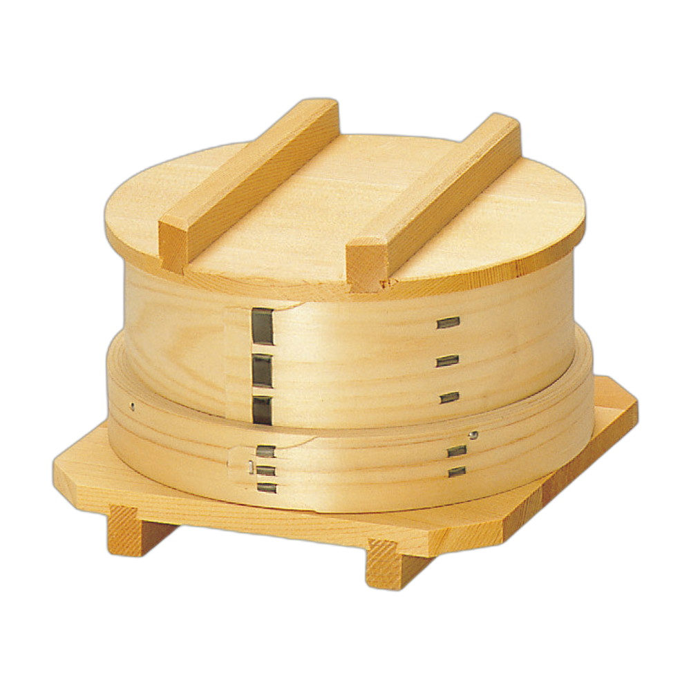 檜･ﾜｯﾊﾟｾｲﾛ ｾｯﾄB(身･蓋･台･竹ｽ)(W-15B) [外寸15×7.3糎] | 蒸籠 蒸篭 セイロ 蒸す 蔬菜 中華 肉まん 豚まん 焼売 飲茶 茶碗蒸し