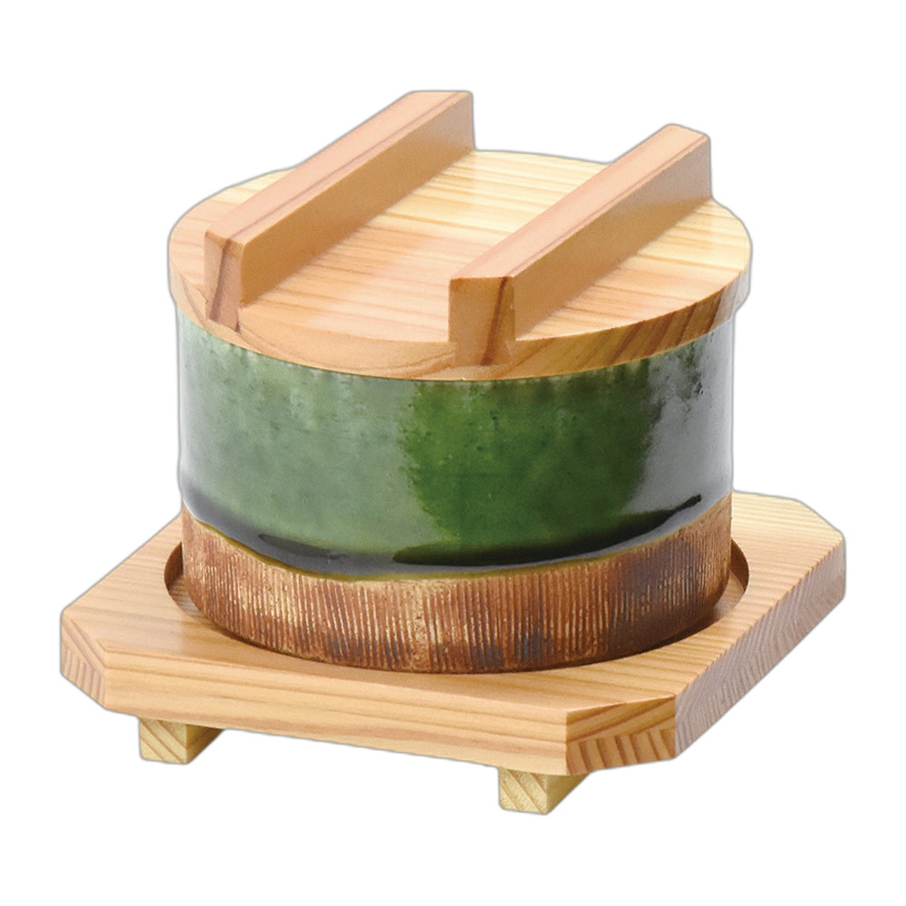 織部くし目ｾｲﾛ(深型)ｾｯﾄ [身外φ10×6糎] | 蒸籠 蒸篭 セイロ 蒸す 蔬菜 中華 肉まん 豚まん 焼売 飲茶 茶碗蒸し