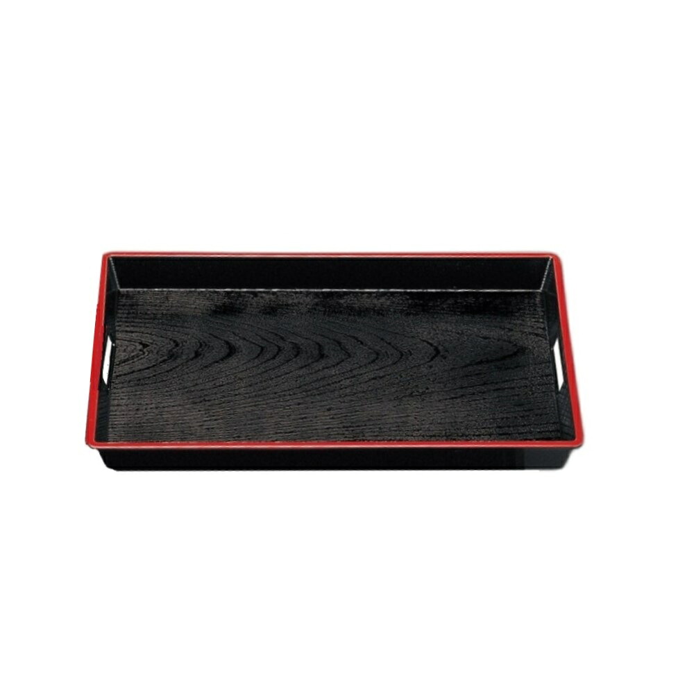 ABS木目脇取盆 黒天朱2尺 [60.6×39.3×4.5cm] | ホテル おうちカフェ カフェ 業務用 モダン シンプル おしゃれ かわいい トレー お盆 定食 トレイ