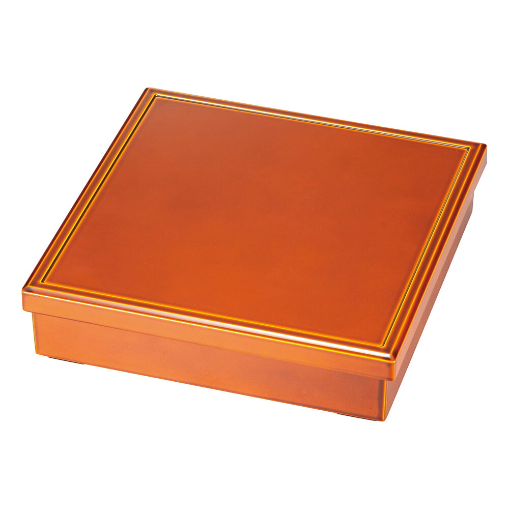 春慶(漆風塗)内黒85渕太松花堂(蓋親) [26×26×6.4cm] | 料亭 業務用 おしゃれ かわいい 定食 うな重 天重 お重