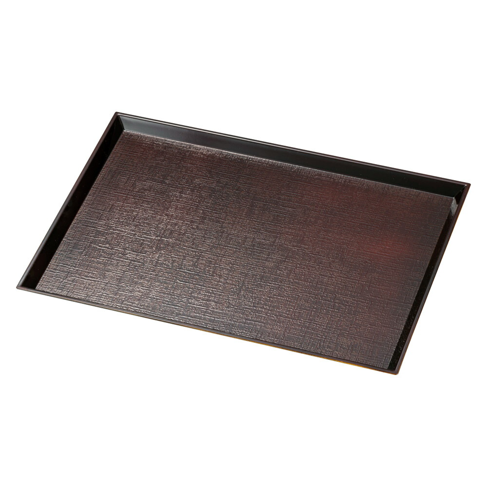 溜かすり 布目長角盆 ﾉﾝｽﾘｯﾌﾟ加工13寸 [39×28×2cm] | ホテル おうちカフェ カフェ 業務用 モダン シンプル おしゃれ かわいい セット トレー お盆 定食 樹脂トレー