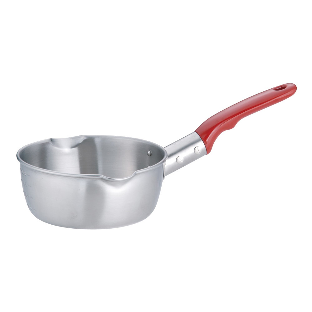 18-8プラ柄計量雪平鍋(両口･目盛付) 15cm [ 内径:150 x 深さ:65mm 1L ] [ 料理道具 ] | 厨房 食堂 和食 ホテル キッチン 飲食店 業務用｜せともの本舗