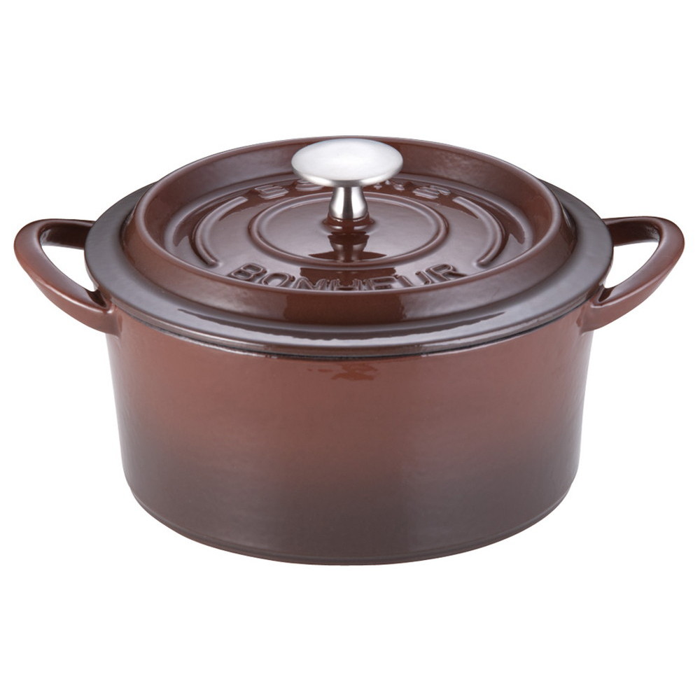 ボン･ボネール ココット 20cm ブラウン [ 内径:200mm深さ:91mm底径:180mm2500cc ] [ 料理道具 ] | キッチン 台所 料理 おしゃれ かわいい 自宅用 贈り物｜せともの本舗